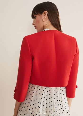 Phase Eight Zoele Bow Detail Jackets Red USA | 1623489-JL